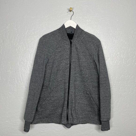 Lululemon Women 6 Heathered Gray Coal Pleat To Street Bomber Jacket Full Zip - Picture 1 of 11